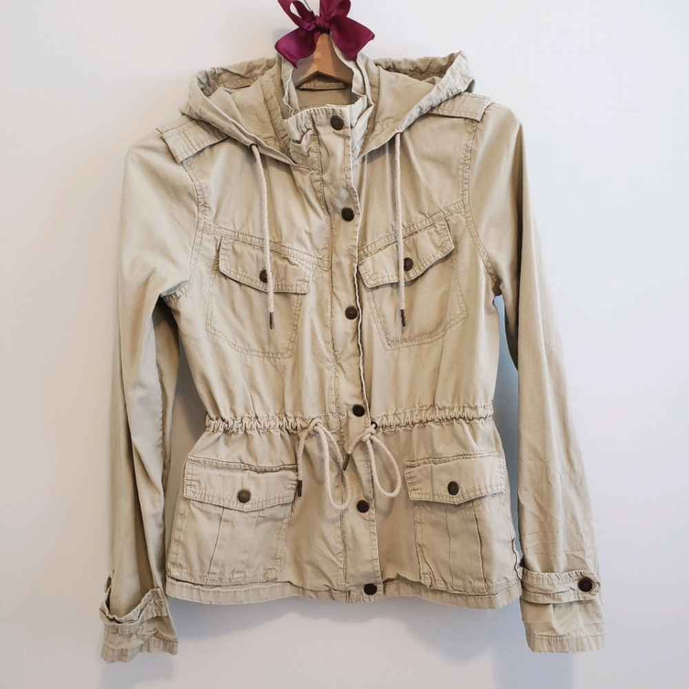 Khaki Hooded Spring Jacket